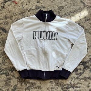 Vintage PUMA Logo Athletic Style Zip Up Sweater